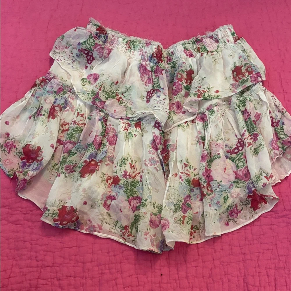 LoveShackFancy  Floral mini Skirt, M - Picture 4 of 6